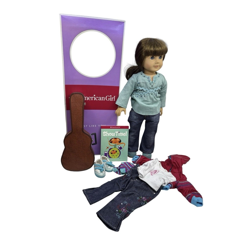 American Girl Pleasant Company Brown Hair Blue Eyes Box Outfits